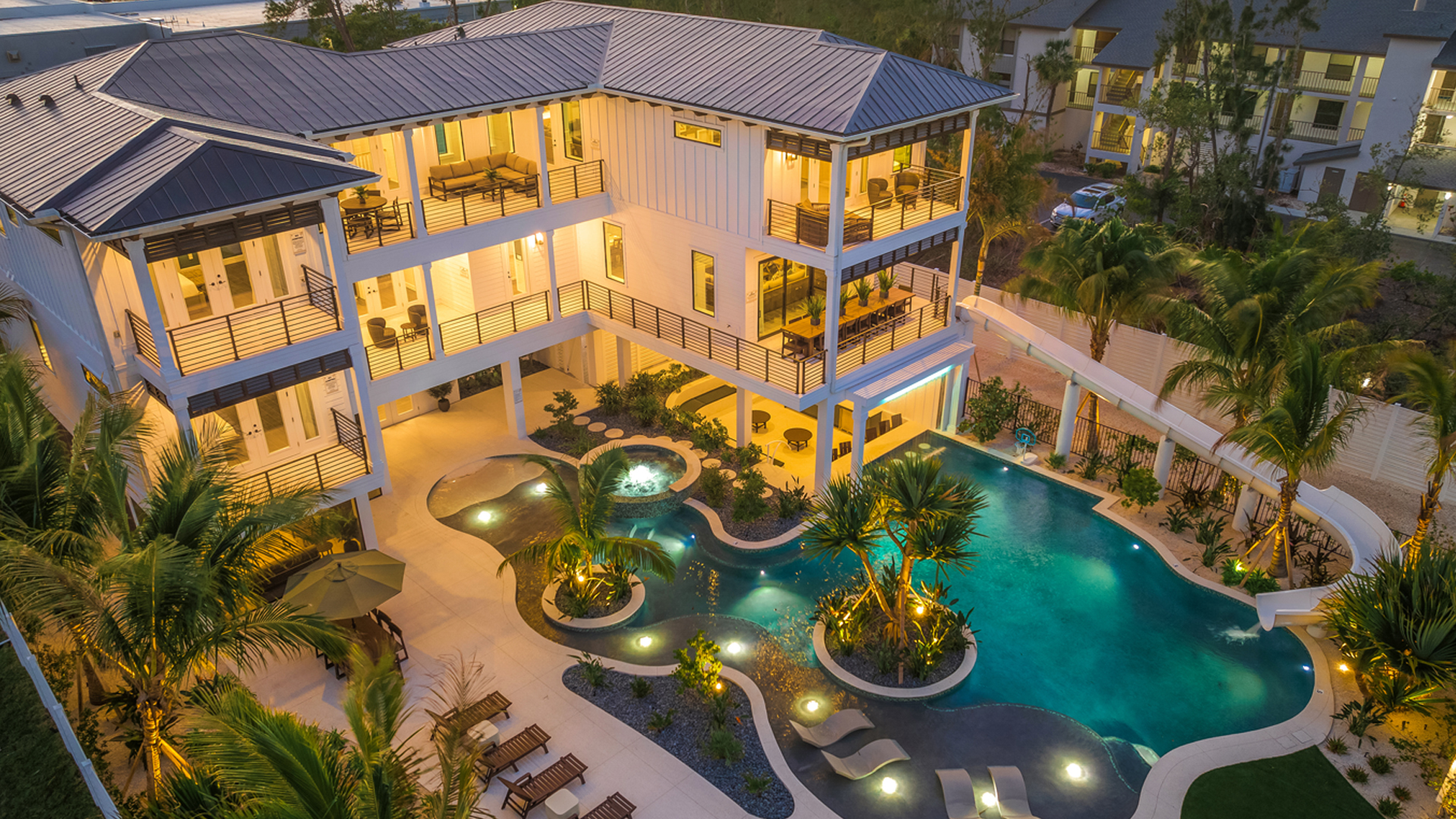 Aerial luxury real estate Sarasota Florida