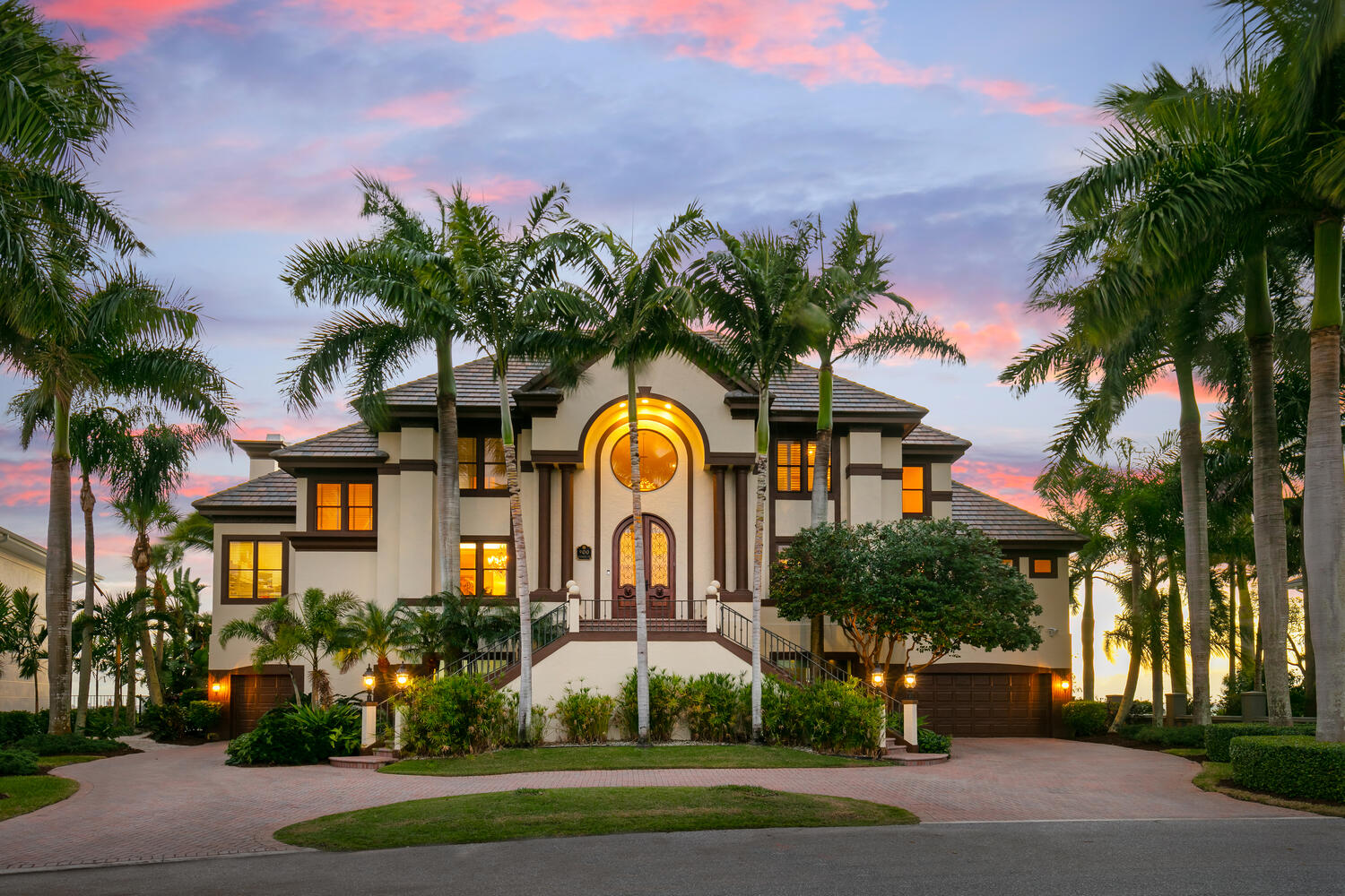 Aerial view West of Trail luxury waterfront estate Sarasota sold by Brian Loebker