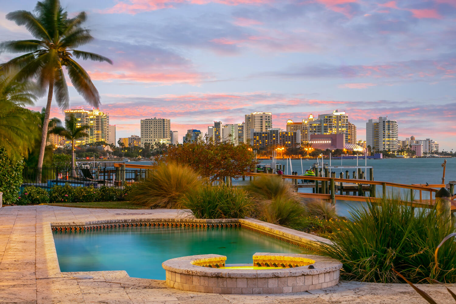 West of Trail luxury waterfront estate Sarasota Florida aerial Brian Loebker